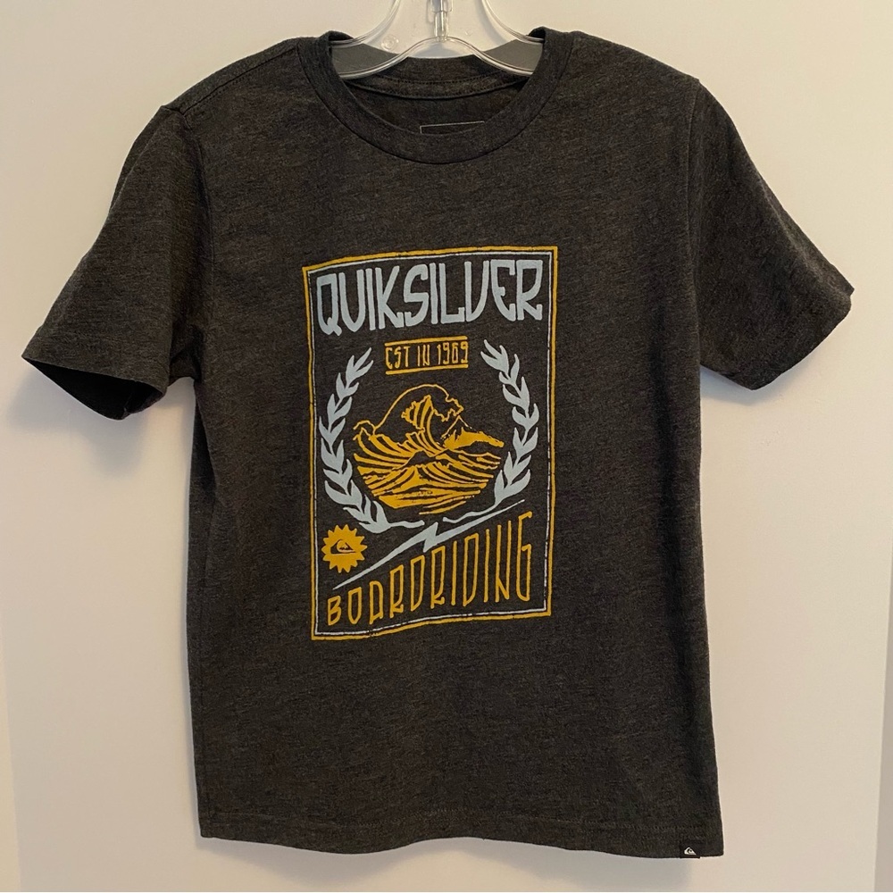 Quiksilver Boys Short Sleeve Graphic T-Shirt Gray Size Small